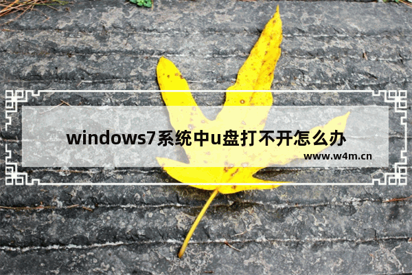 windows7系统中u盘打不开怎么办