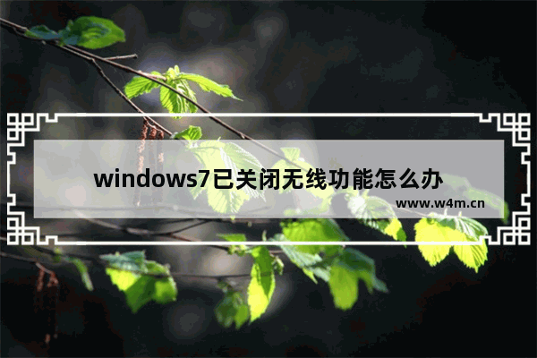 windows7已关闭无线功能怎么办