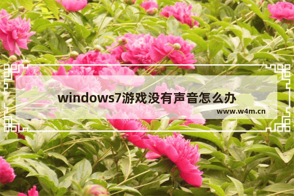 windows7游戏没有声音怎么办