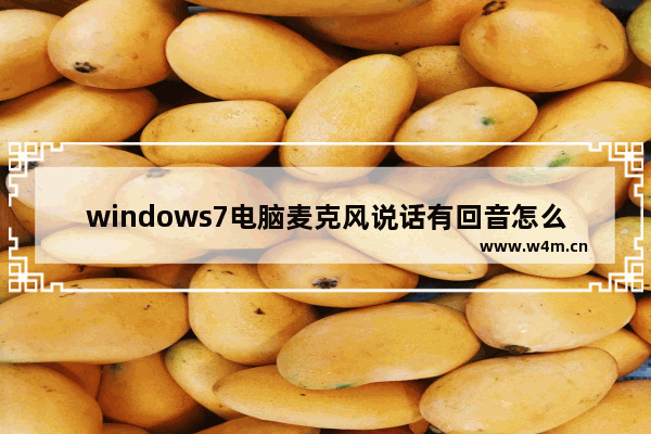 windows7电脑麦克风说话有回音怎么办 windows7麦克风说话有回音怎么解决