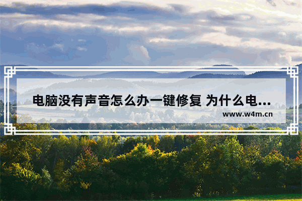 电脑没有声音怎么办一键修复 为什么电脑突然没声音了