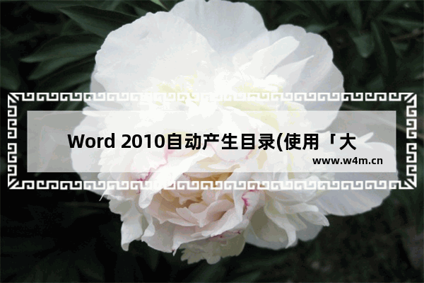 Word 2010自动产生目录(使用「大纲模式」设定阶层)