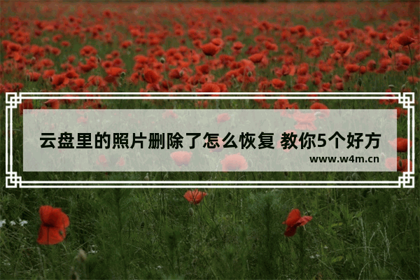 云盘里的照片删除了怎么恢复 教你5个好方法快速恢复