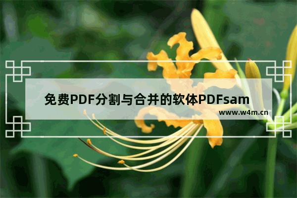 免费PDF分割与合并的软体PDFsam Basic