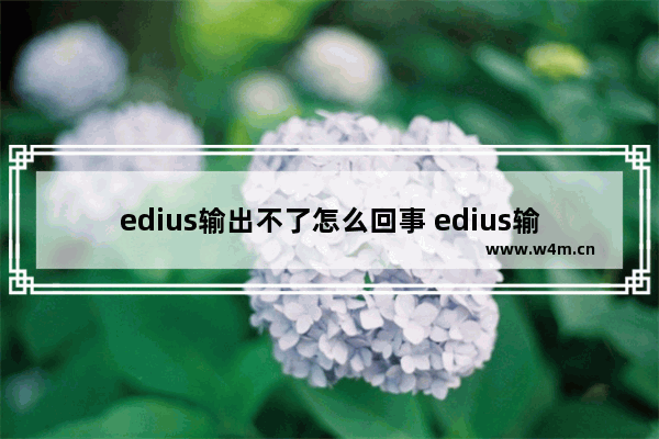 edius输出不了怎么回事 edius输出详细步骤