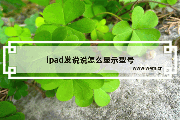 ipad发说说怎么显示型号