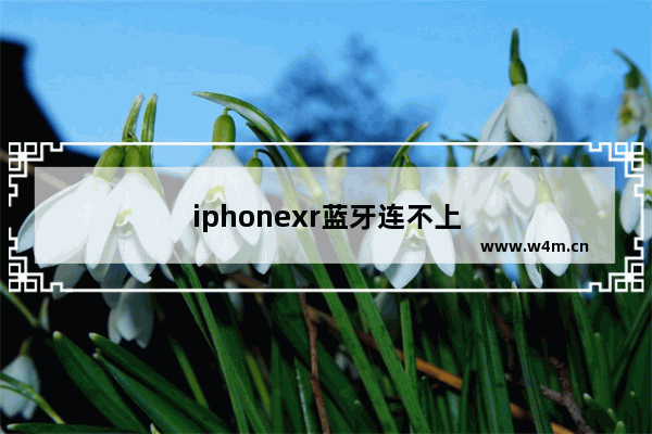 iphonexr蓝牙连不上