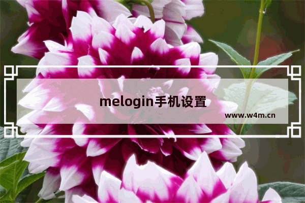 melogin手机设置