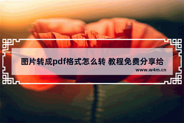 图片转成pdf格式怎么转 教程免费分享给你们值得收藏