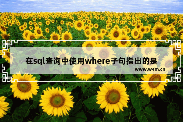 在sql查询中使用where子句指出的是