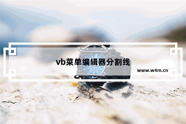 vb菜单编辑器分割线