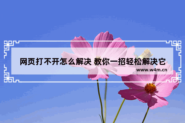 网页打不开怎么解决 教你一招轻松解决它