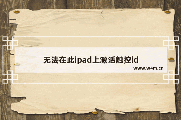 无法在此ipad上激活触控id