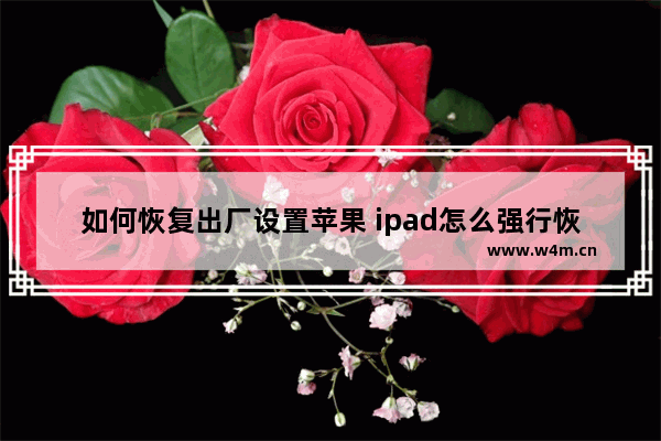 如何恢复出厂设置苹果 ipad怎么强行恢复出厂设置方法