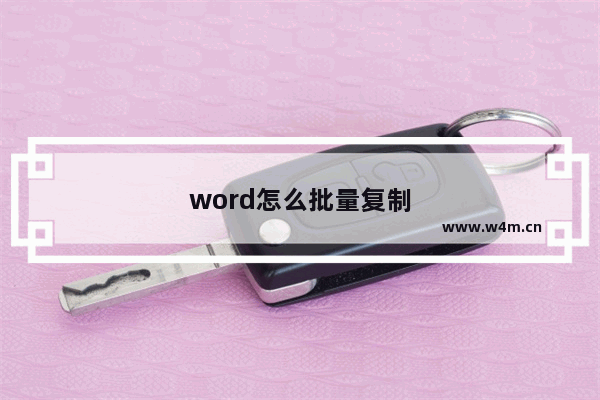 word怎么批量复制