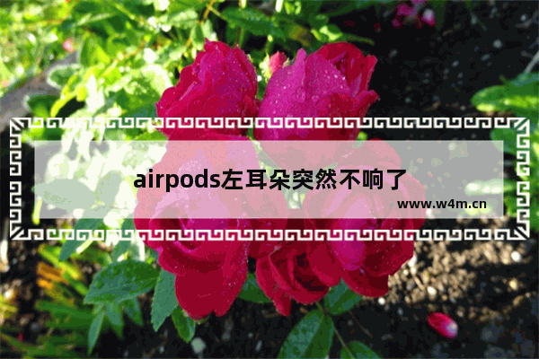 airpods左耳朵突然不响了