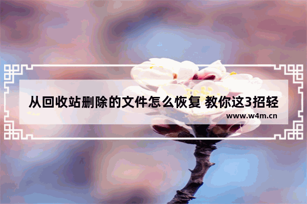 从回收站删除的文件怎么恢复 教你这3招轻轻松松恢复