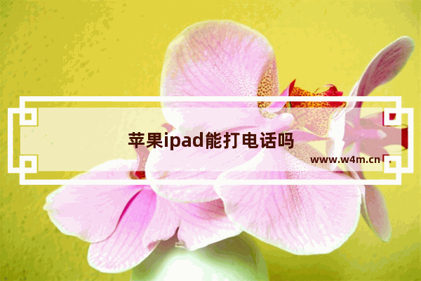 苹果ipad能打电话吗