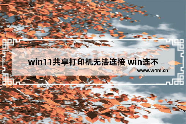 win11共享打印机无法连接 win连不上共享打印机解决方法