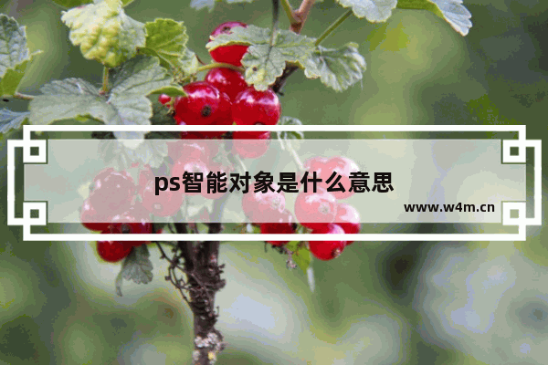 ps智能对象是什么意思