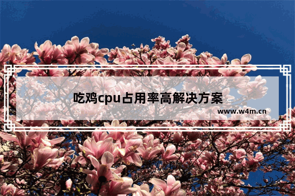 吃鸡cpu占用率高解决方案