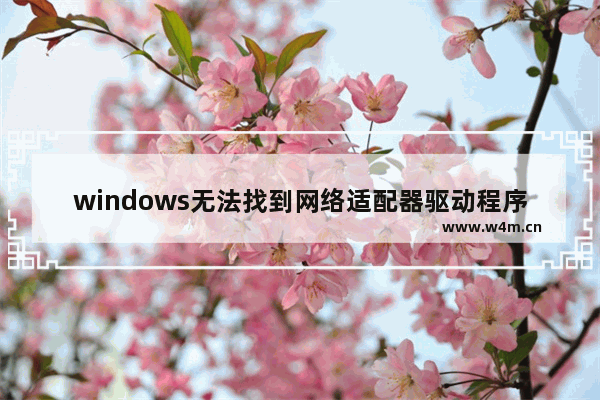 windows无法找到网络适配器驱动程序