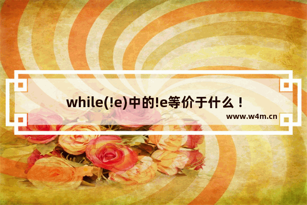 while(!e)中的!e等价于什么 !E等价于