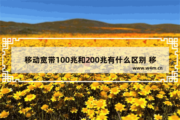 移动宽带100兆和200兆有什么区别 移动宽带100兆和200兆的区别在哪