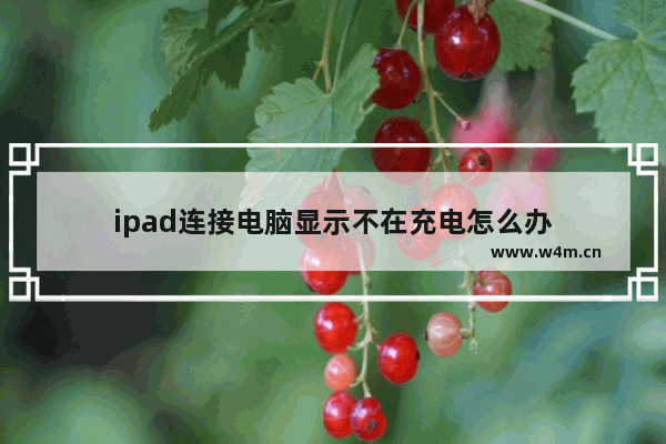 ipad连接电脑显示不在充电怎么办