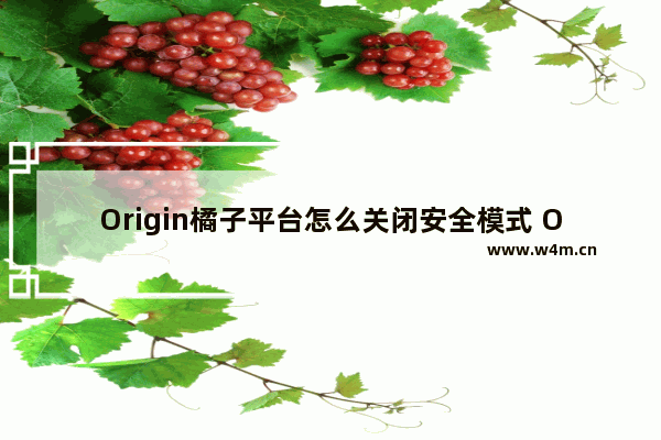 Origin橘子平台怎么关闭安全模式 Origin橘子平台关闭安全模式方法