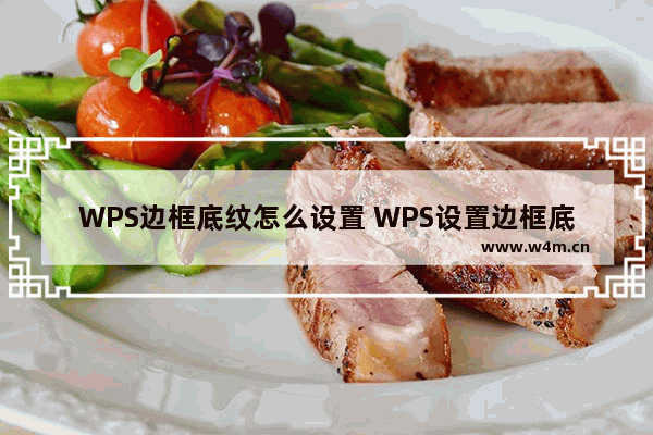 WPS边框底纹怎么设置 WPS设置边框底纹的方法