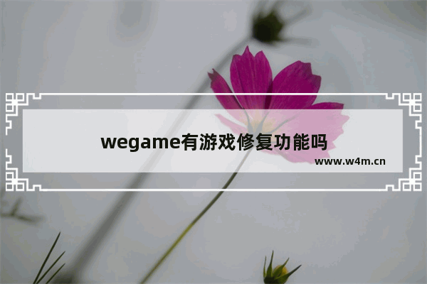 wegame有游戏修复功能吗