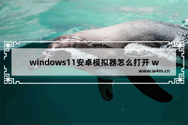 windows11安卓模拟器怎么打开 windows11安卓模拟器怎么用