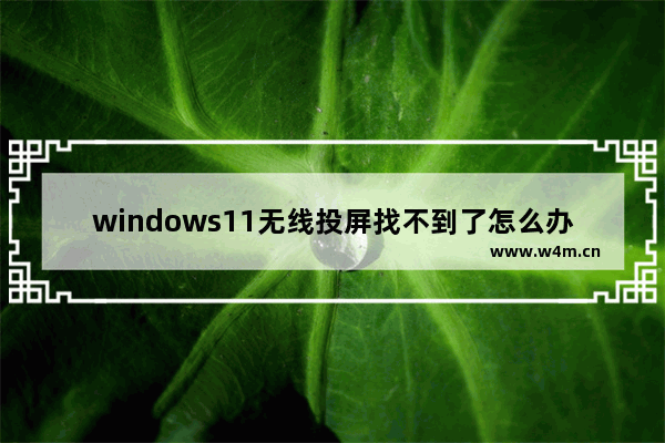 windows11无线投屏找不到了怎么办 windows11无线投屏在哪设置