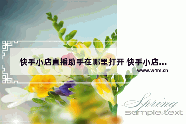 快手小店直播助手在哪里打开 快手小店手机网页版入口