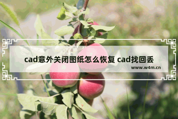 cad意外关闭图纸怎么恢复 cad找回丢失文件的三种方法