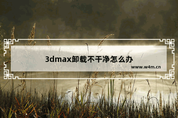 3dmax卸载不干净怎么办