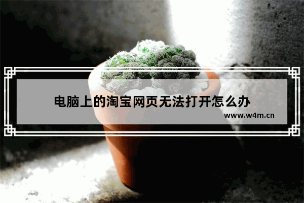 电脑上的淘宝网页无法打开怎么办