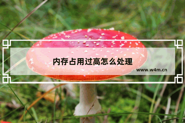 内存占用过高怎么处理