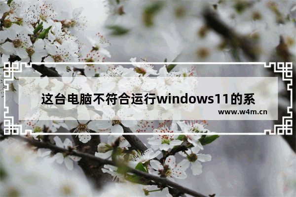 这台电脑不符合运行windows11的系统要求怎么办