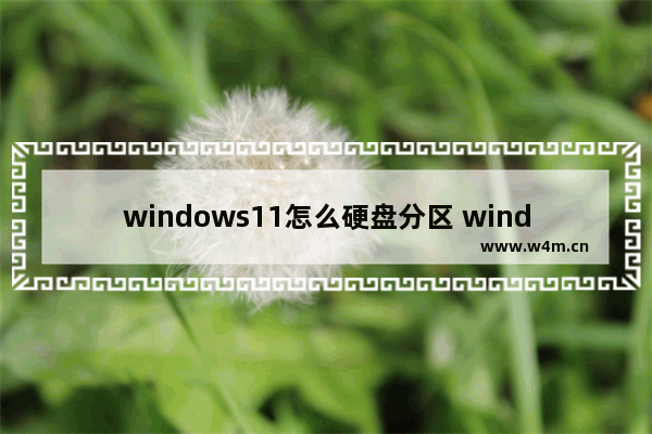 windows11怎么硬盘分区 windows11硬盘分区方法