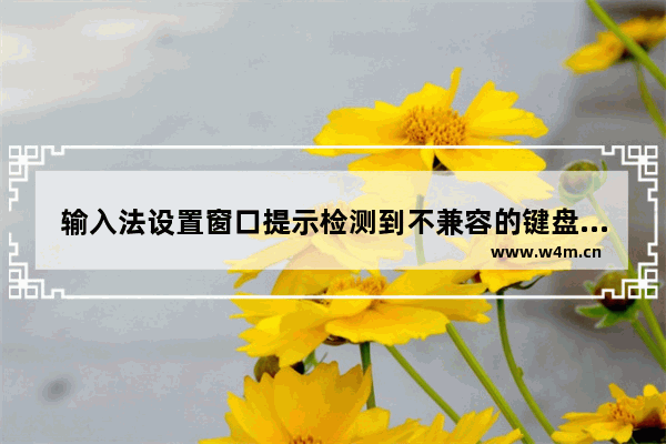 输入法设置窗口提示检测到不兼容的键盘驱动怎么解决