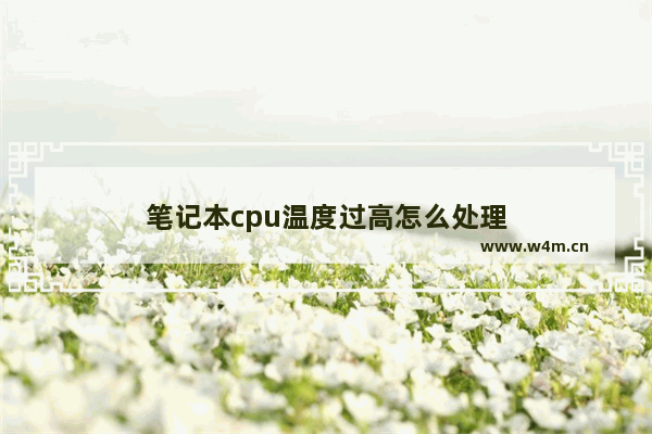 笔记本cpu温度过高怎么处理