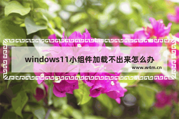 windows11小组件加载不出来怎么办 windows11小组件加载不出来解决办法