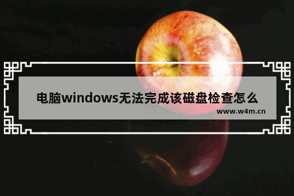 电脑windows无法完成该磁盘检查怎么办