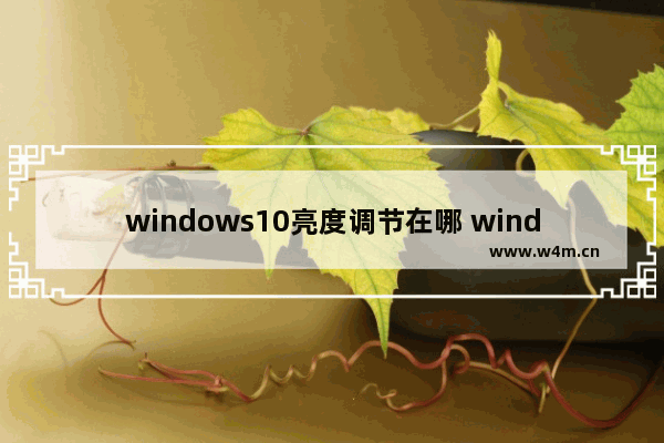 windows10亮度调节在哪 windows10亮度调节位置介绍