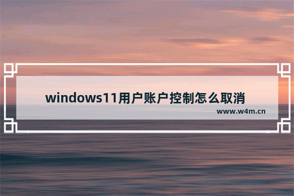 windows11用户账户控制怎么取消 windows11用户账户控制取消教程