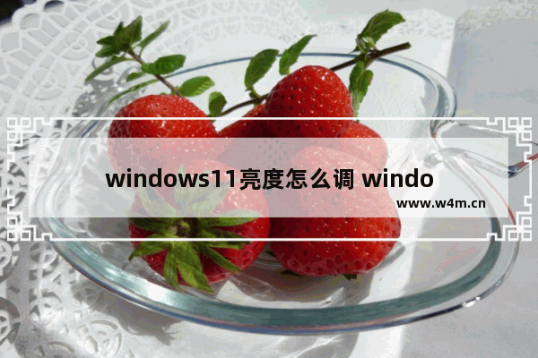 windows11亮度怎么调 windows11亮度调节方法