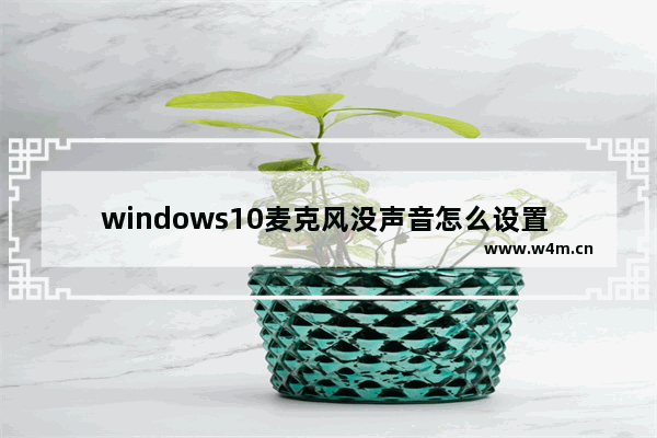 windows10麦克风没声音怎么设置 windows10麦克风没声音设置方法