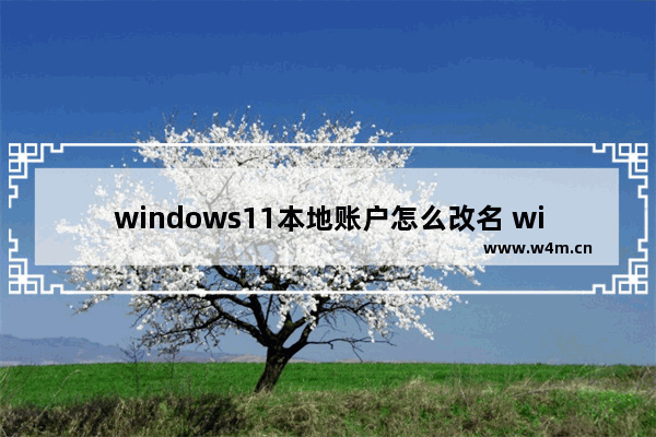 windows11本地账户怎么改名 windows11本地账户改名教程